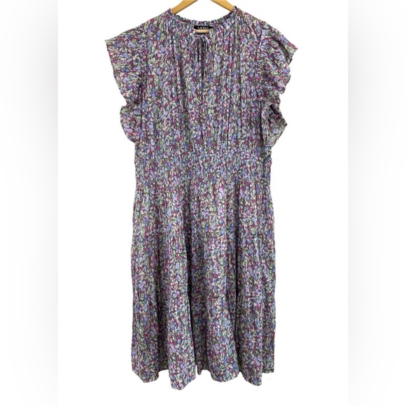 NWT Lauren Ralph Lauren Women's Size 22W Multicolor Floral Crinkled Cotton Dress - Picture 4 of 14